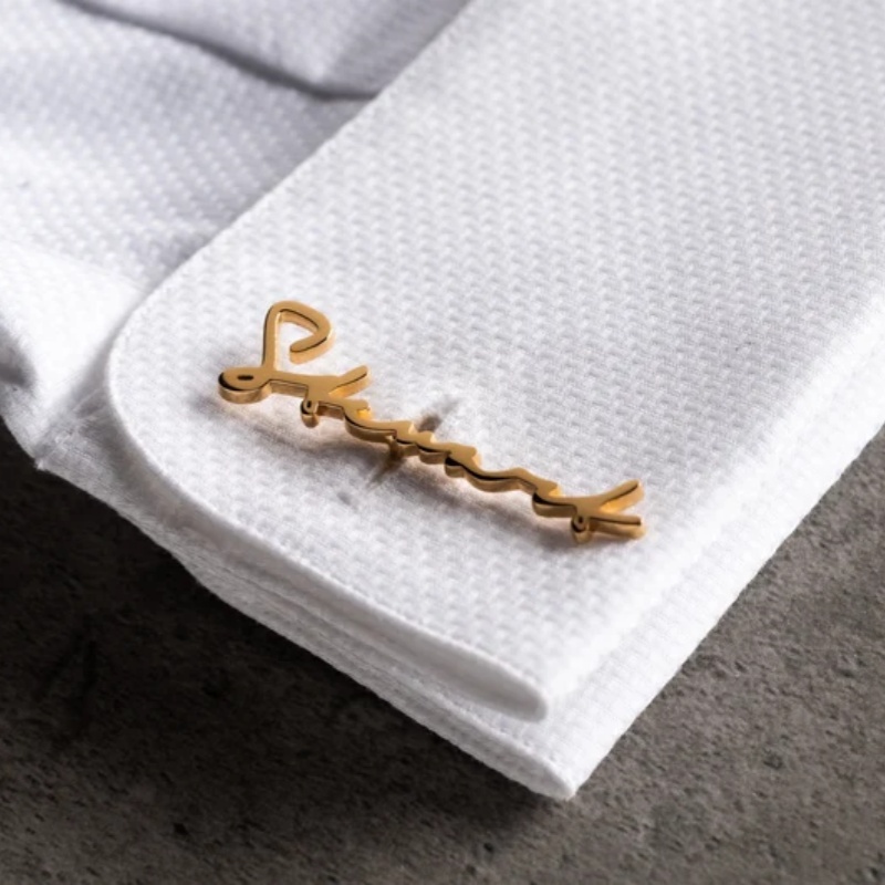 Men'S Groom - Abotoaduras personalizadas com nome, banhadas a