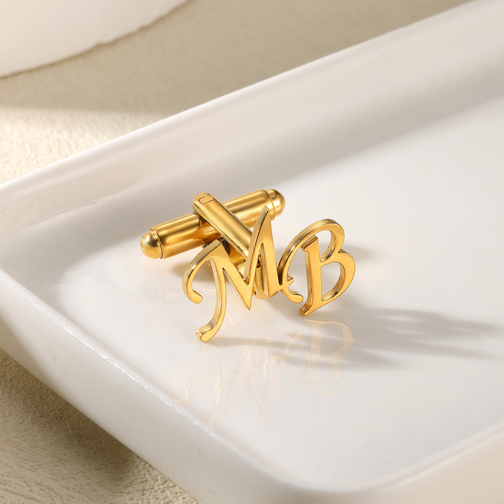 Abotoaduras com letras iniciai - Men'S Groom avaliação e preço